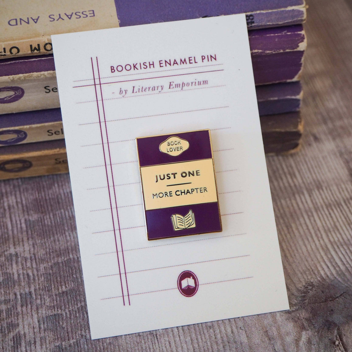 Literary Emporium 'Just One More Chapter' - Book Lover Enamel Pin Badge