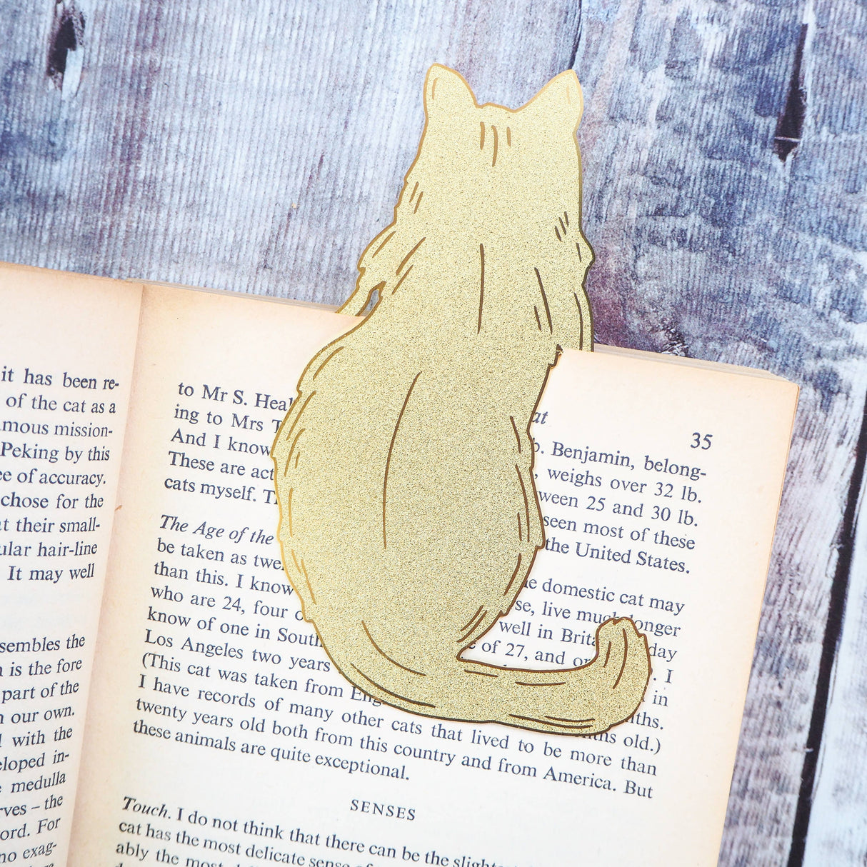 Literary Emporium Cat Lover Brass Bookmark