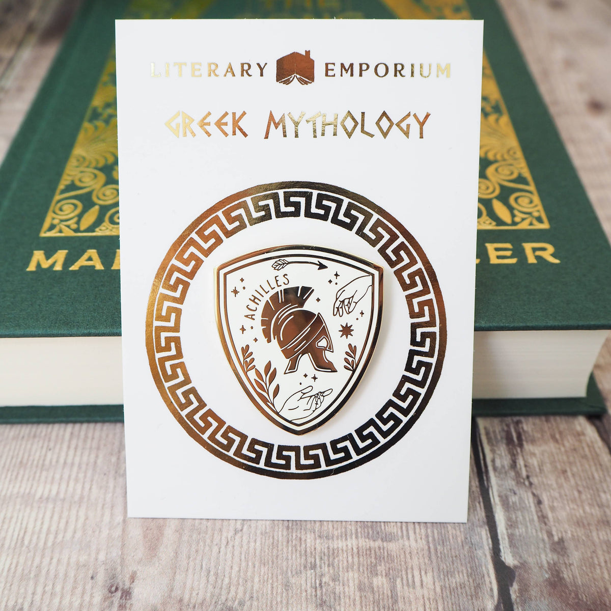 Literary Emporium Achilles Enamel Gold Pin Badge - Greek Mythology Collection