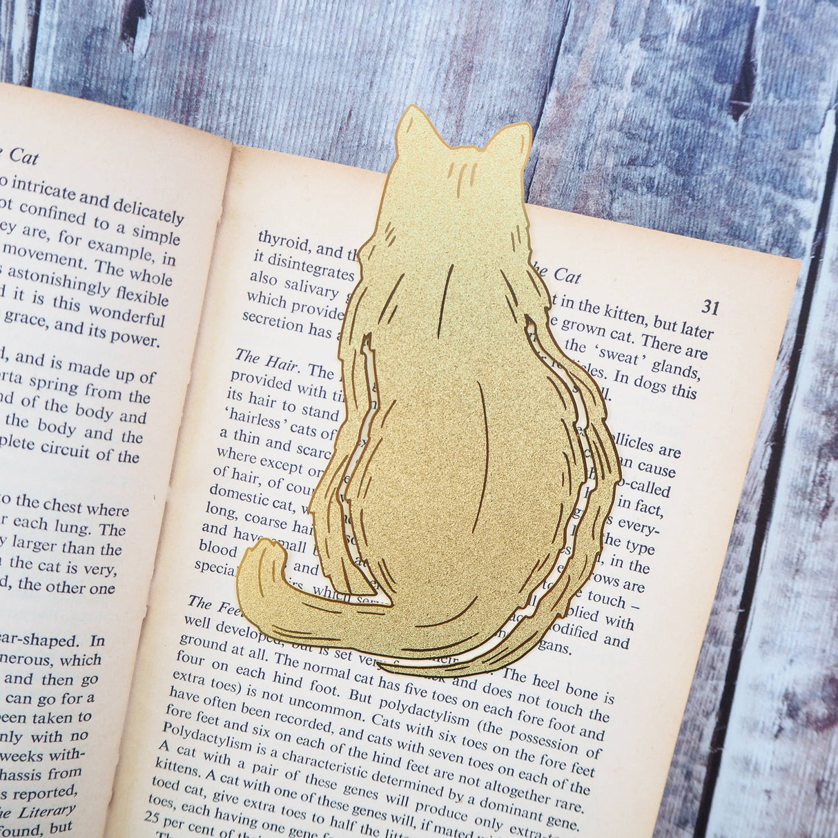 Literary Emporium Cat Lover Brass Bookmark