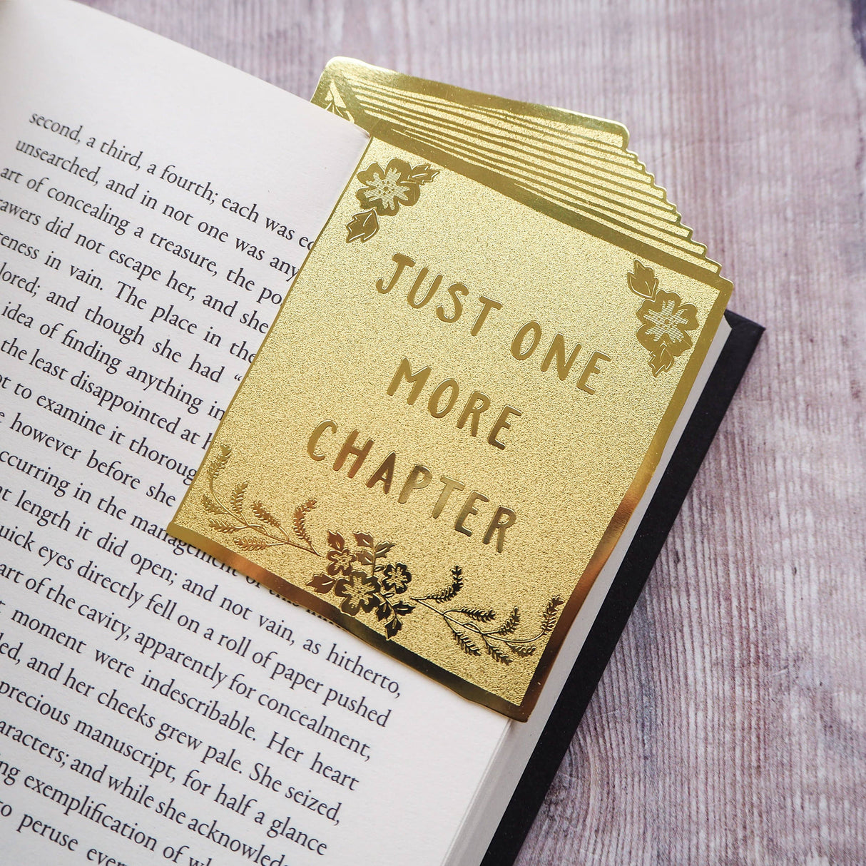 Literary Emporium Just One More Chapter Brass Bookmark