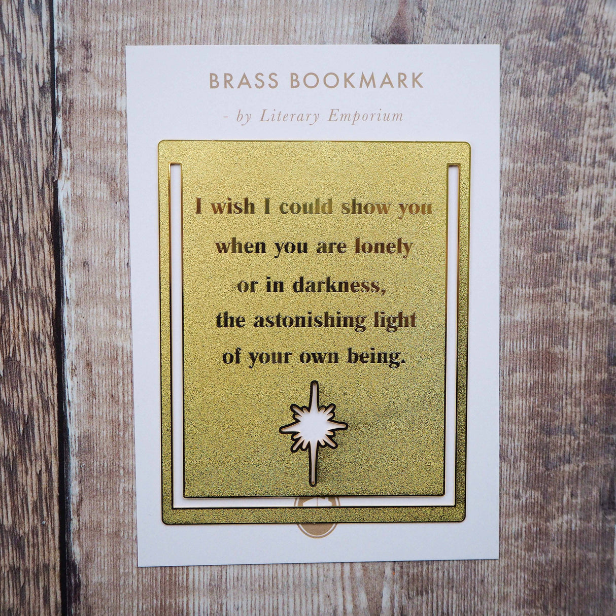 Literary Emporium Hafiz of Shiraz Inspiring Quote Brass Bookmark 'I Wish . .'