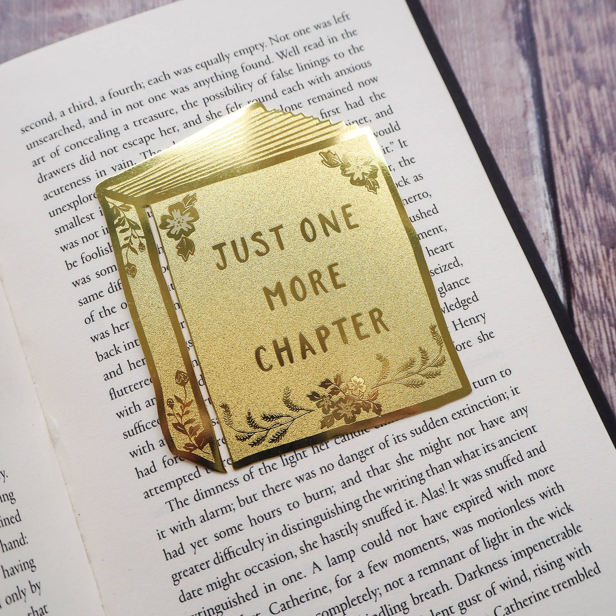 Literary Emporium Just One More Chapter Brass Bookmark