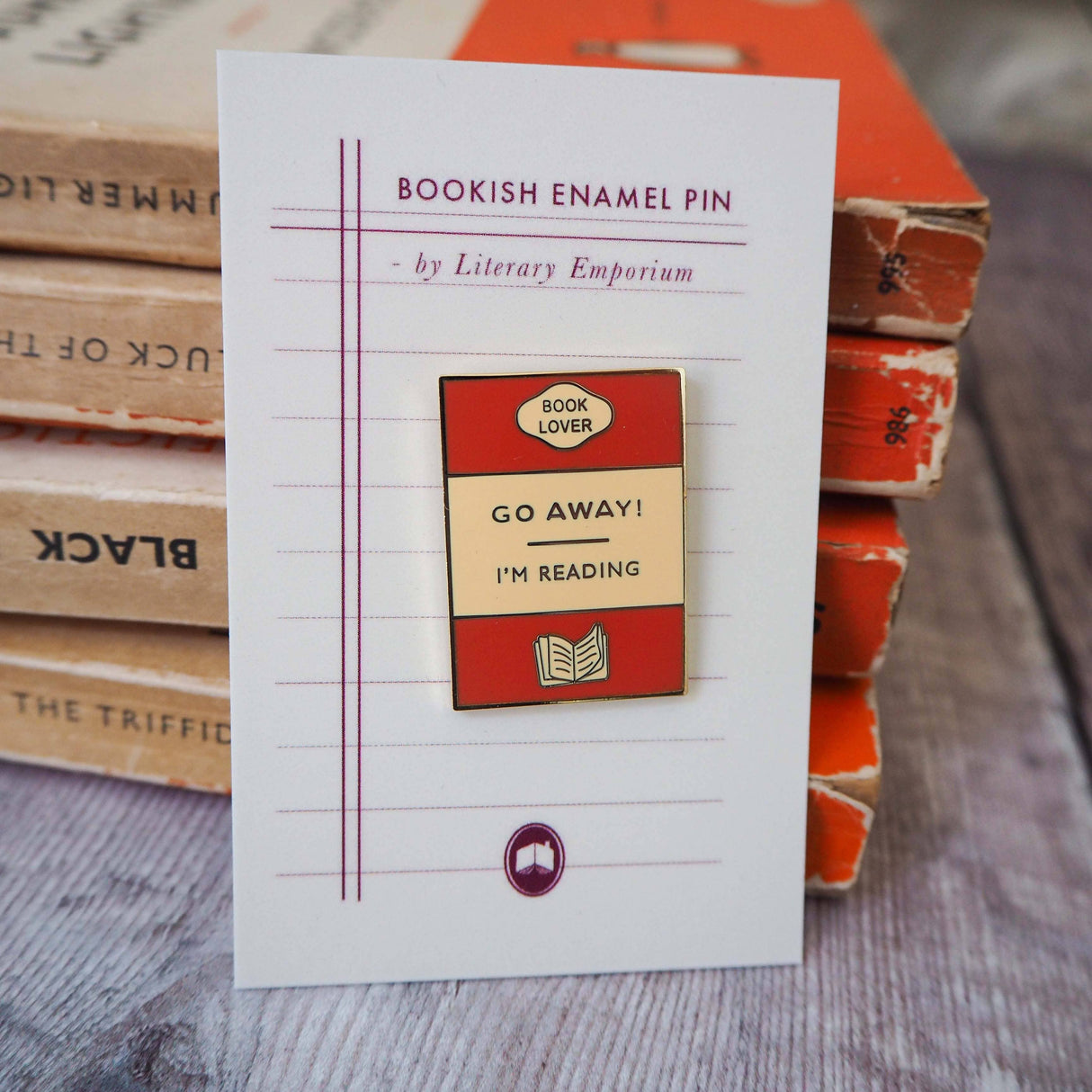 Literary Emporium 'Go Away I'm Reading' Book Lover Enamel Pin Badge