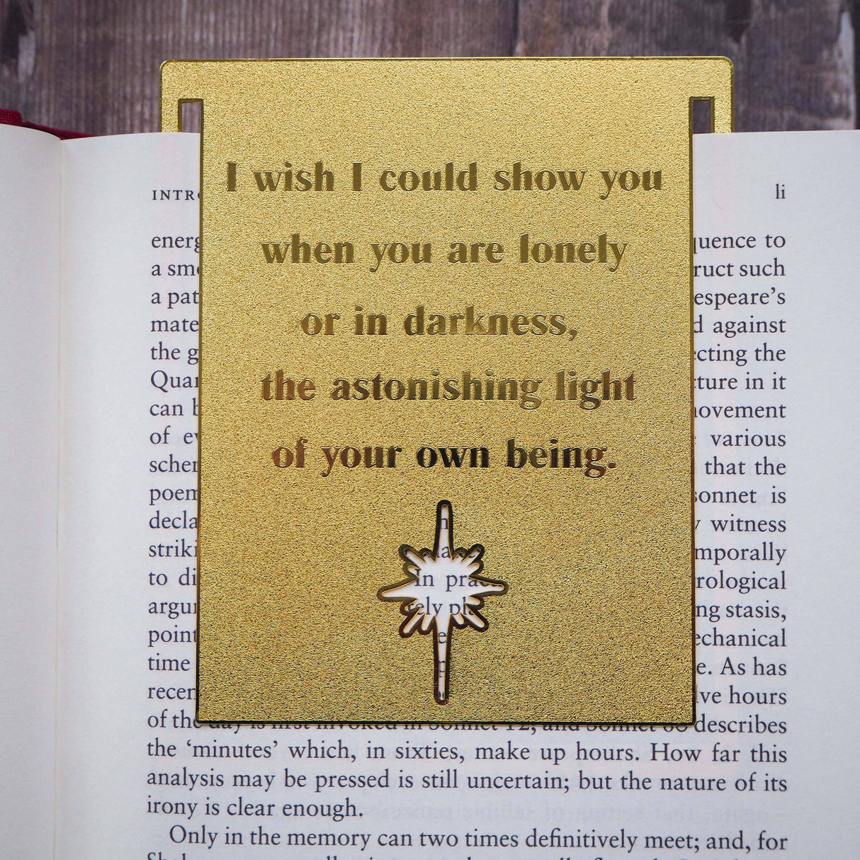 Literary Emporium Hafiz of Shiraz Inspiring Quote Brass Bookmark 'I Wish . .'