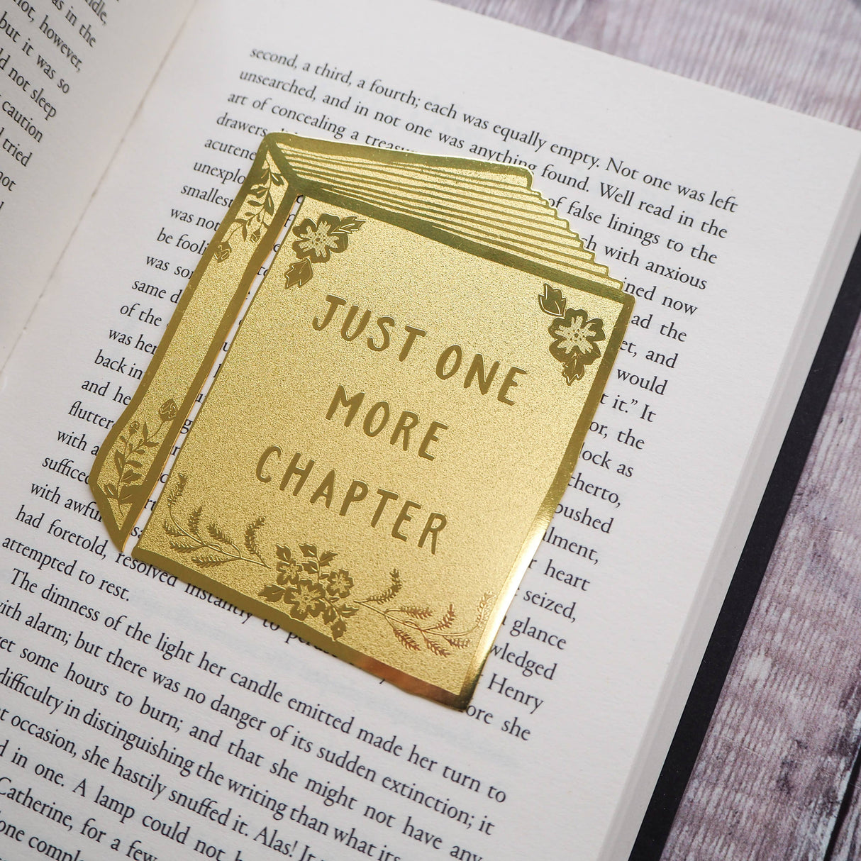 Literary Emporium Just One More Chapter Brass Bookmark