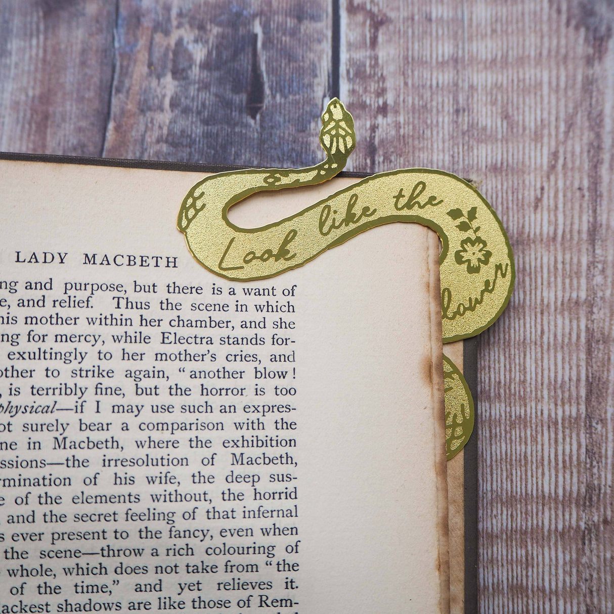 Literary Emporium Shakespeare Lady Macbeth Serpent Brass Bookmark