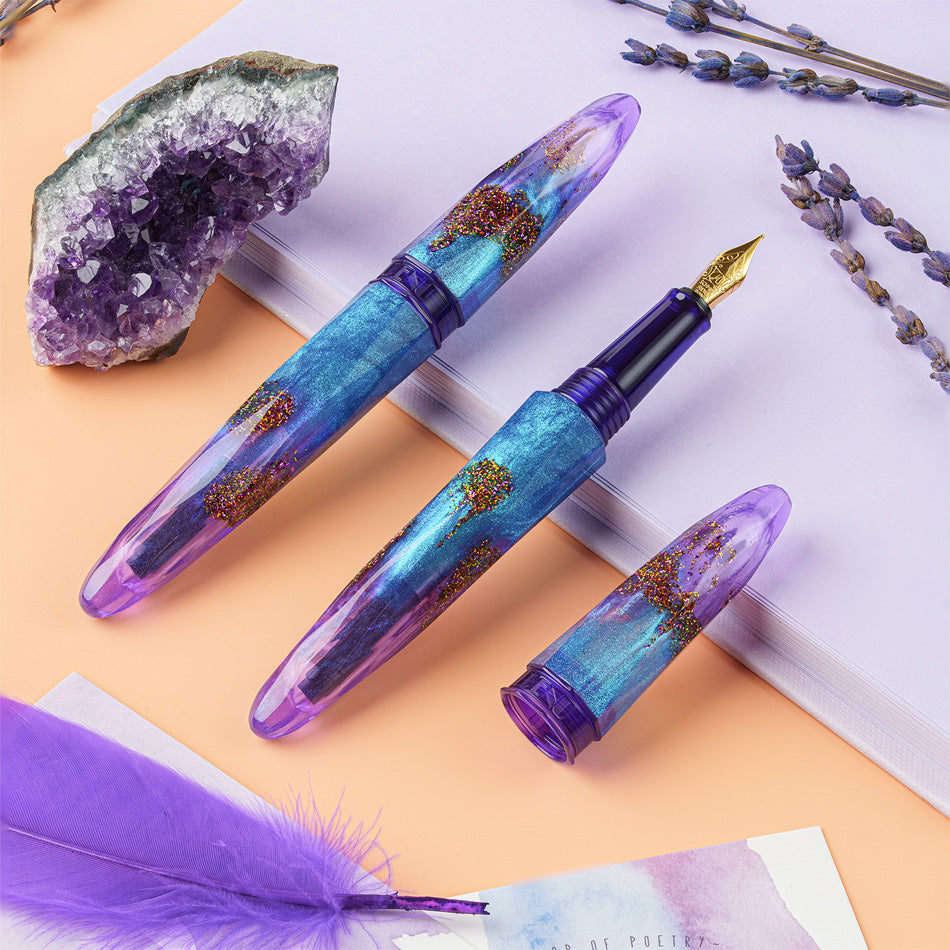 Benu Briolette Fountain Pen - Amethyst Tide