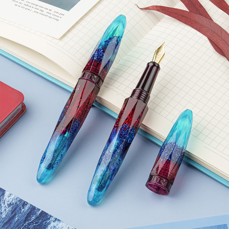 Benu Briolette Fountain Pen - Fiery Azure