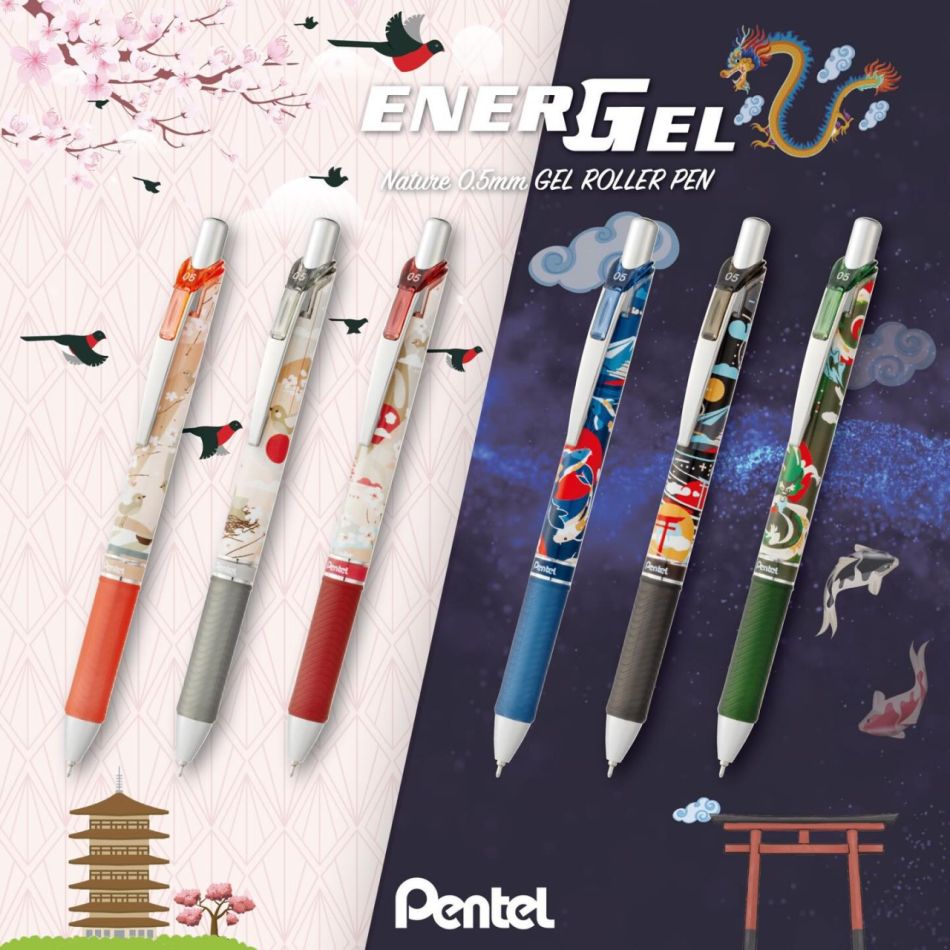 Pentel EnerGel Ball Pen - Nature 3 Set