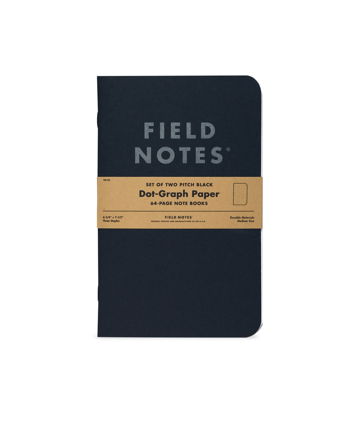 Field Notes Pitch Black Dot Graph 2 Pack Notebooks