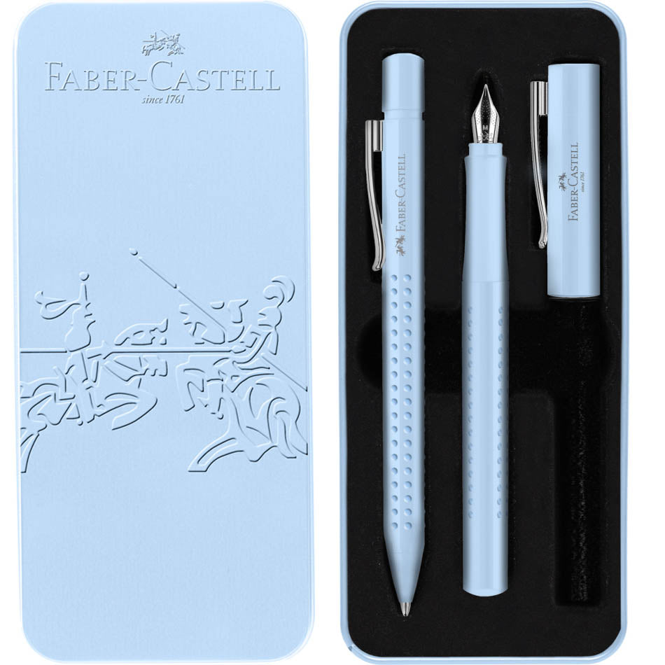 Faber-Castell Fountain Pen & Ball Pen Set 2010 Grip - Sky Blue