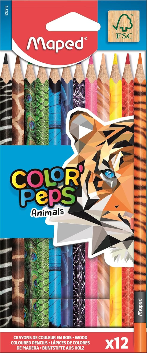 Maped Color'Peps Animal Print Colouring Pencils (12 pack)