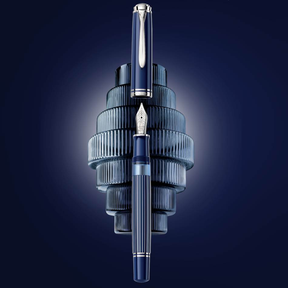 Pelikan Souveran M815 Metal Stripe Blue Fountain Pen