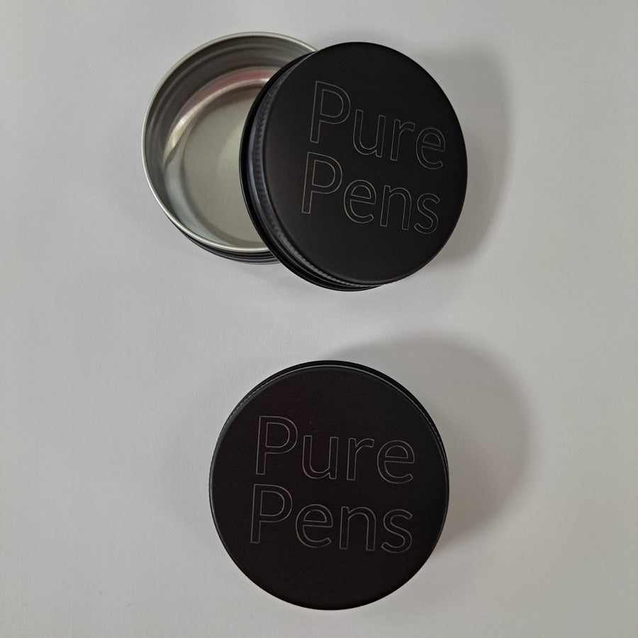 Empty Pen Nib Tin - Pure Pens Logo