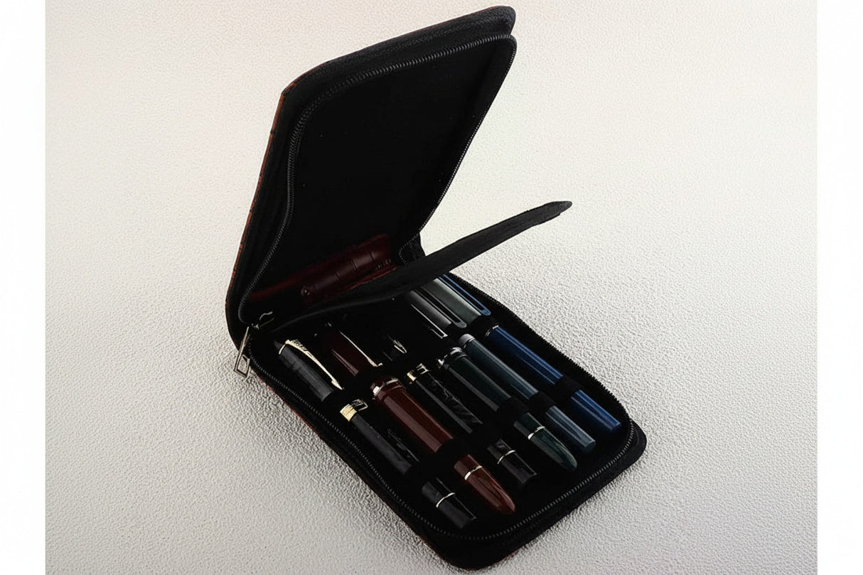 PU Leather 12 Pen Zip Case