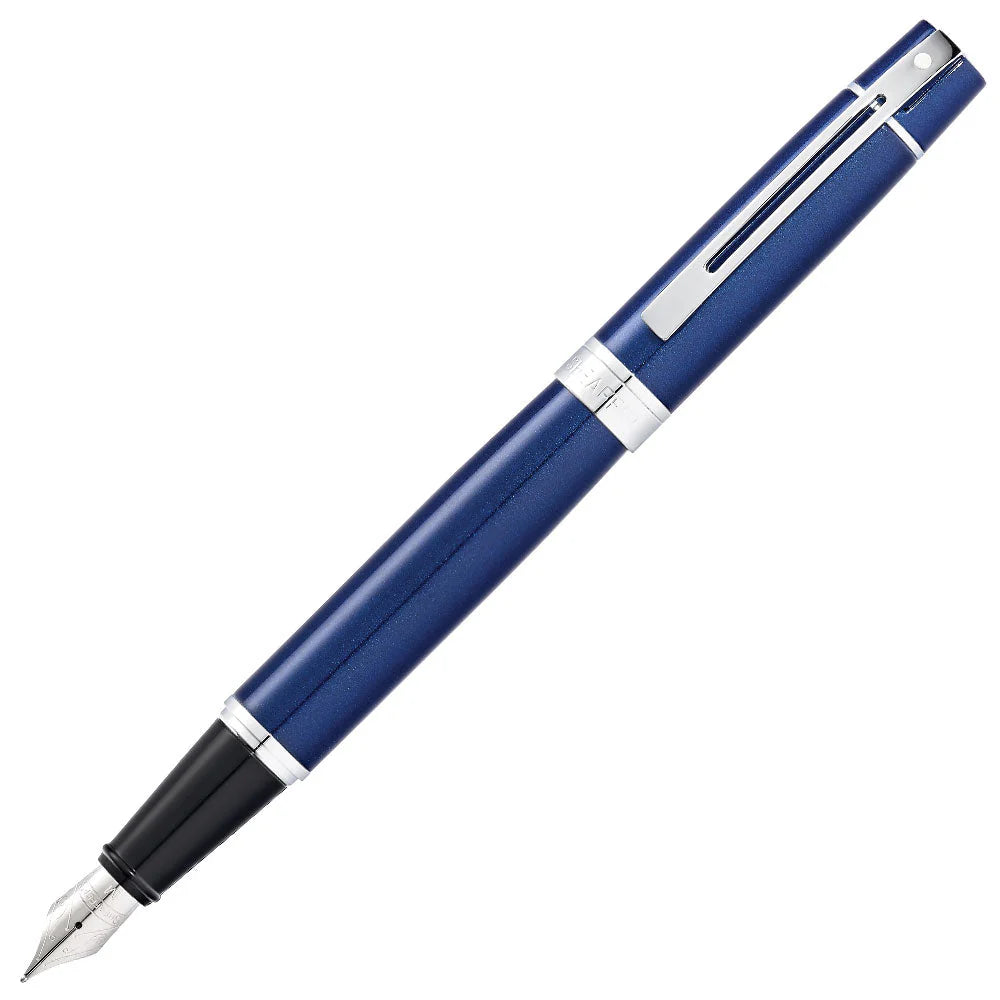 Sheaffer 300 Fountain Pen - Glossy Blue with Chrome Trim