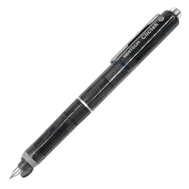 Writech Clictek Retractable Nib Fountain Pen - Black Transparent