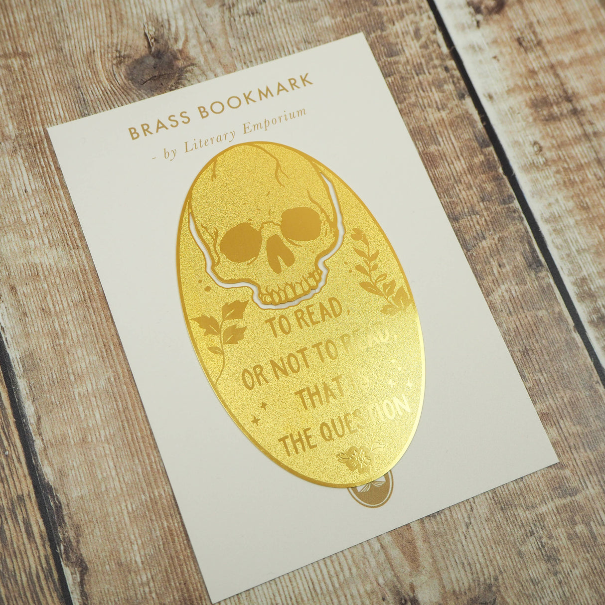 Literary Emporium Shakespeare Hamlet Skull Brass Bookmark 'To Read Or . . .'