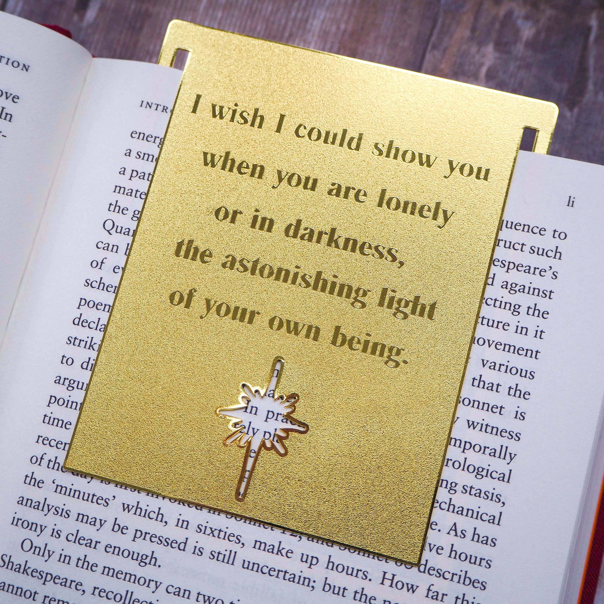 Literary Emporium Hafiz of Shiraz Inspiring Quote Brass Bookmark 'I Wish . .'