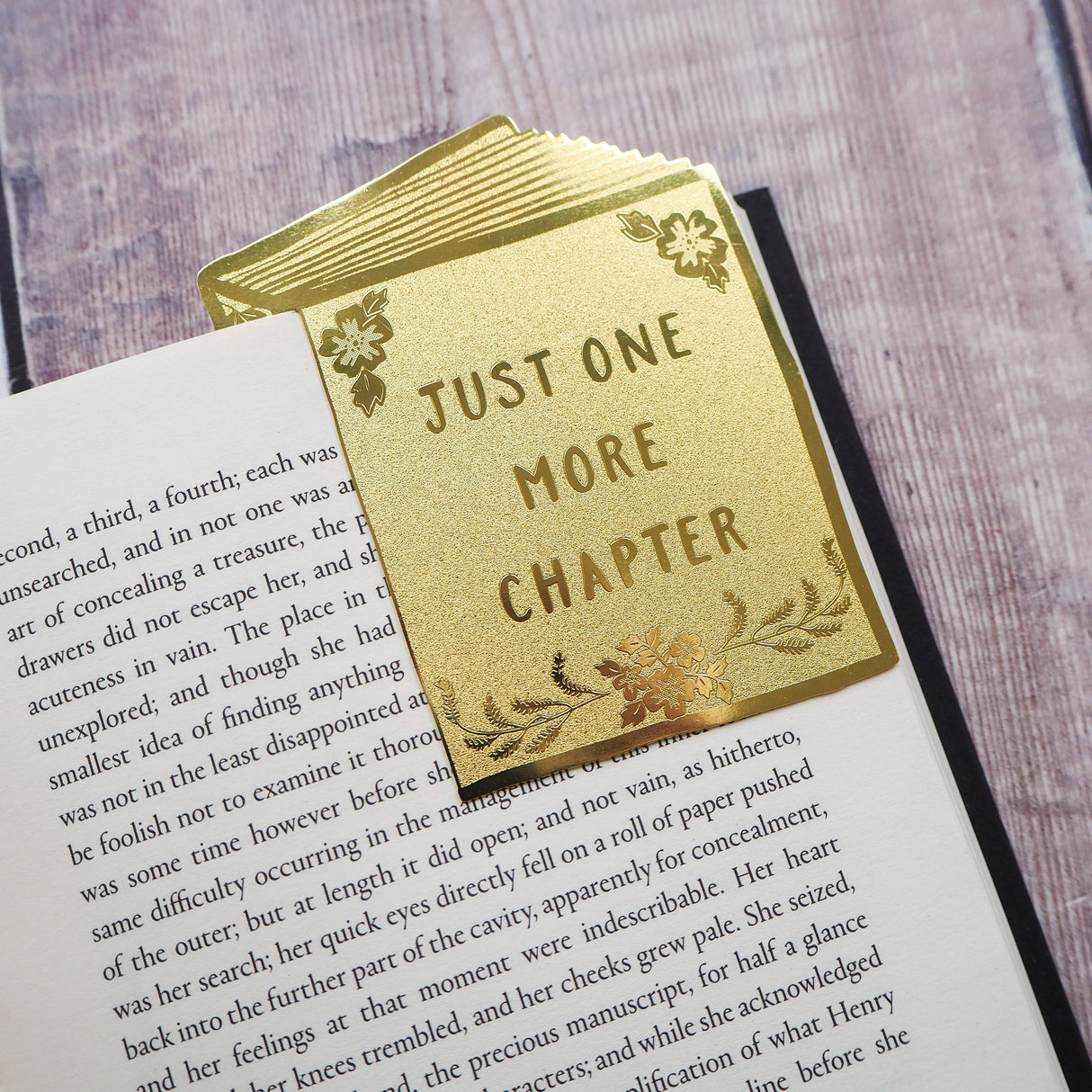 Literary Emporium Just One More Chapter Brass Bookmark