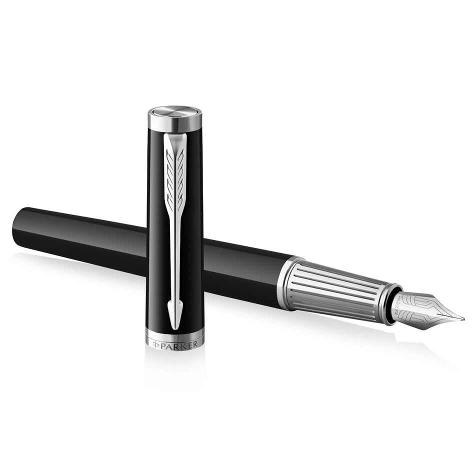 Parker Ingenuity Fountain Pen - Black with Chrome Trim