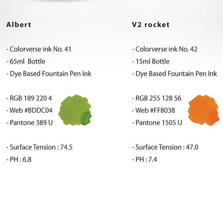 Colorverse Albert & V2 Rocket Ink (No. 41 & 42) - Pure Pens