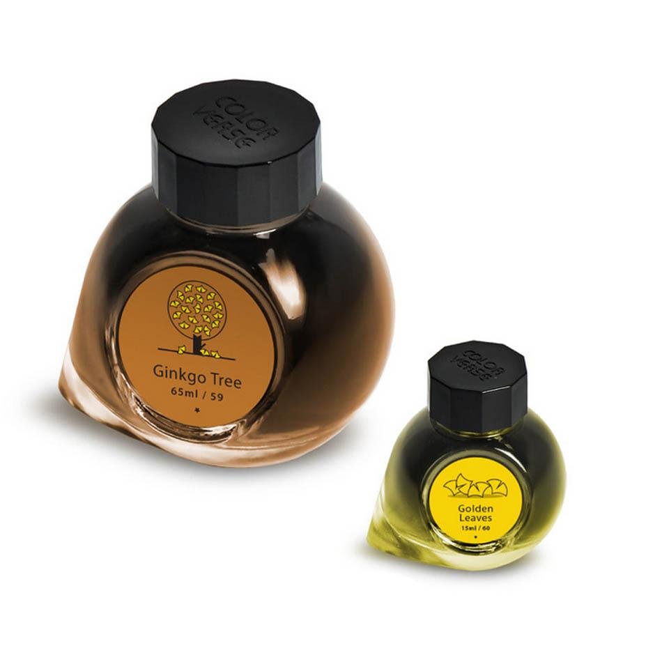 Colorverse Ginkgo Tree & Golden Leaves Ink (No. 59 & 60) - Pure Pens