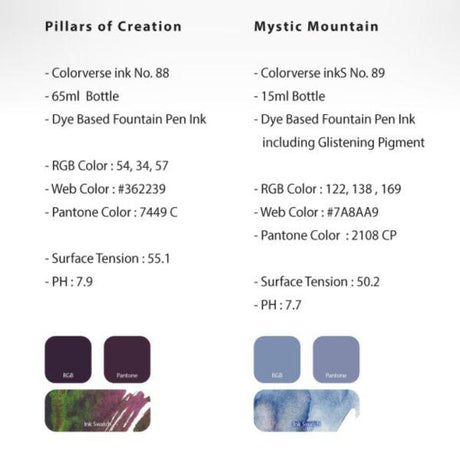 Colorverse Pillars of Creation & Mystic Mountain Ink (No. 88 & 89) - Pure Pens
