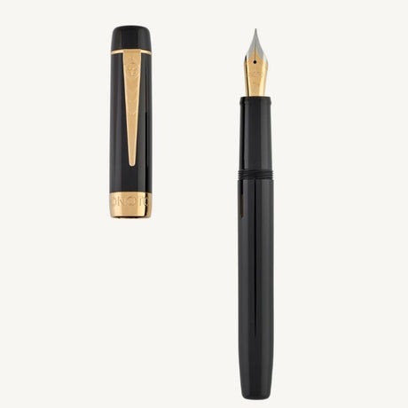 Onoto Scholar Fountain Pen - Black & Gold - Pure Pens