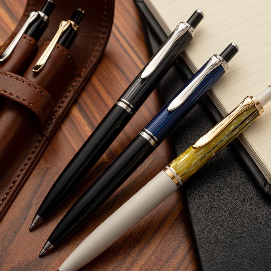 Pelikan Souveran K400 Ballpoint Pen - Black with Gold Trim - Pure Pens