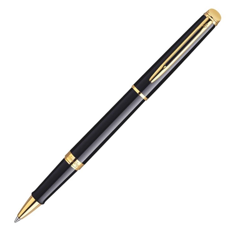Waterman Hemisphere Rollerball Pen - Gloss Black with Gold Trim - Pure Pens