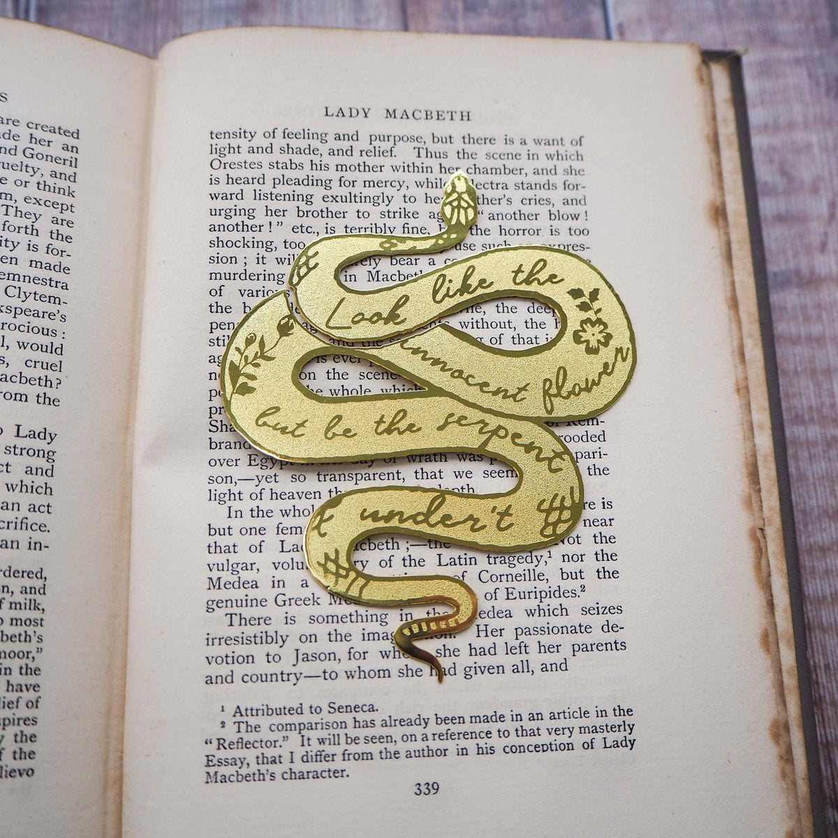 Macbeth Snake Literary Emporium Shakespeare Lady Macbeth Serpent Brass Bookmark ...