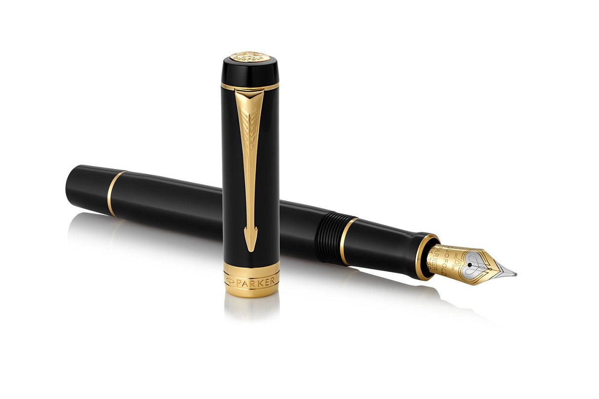 Parker Duofold Centennial Fountain Pen - Black and Gold