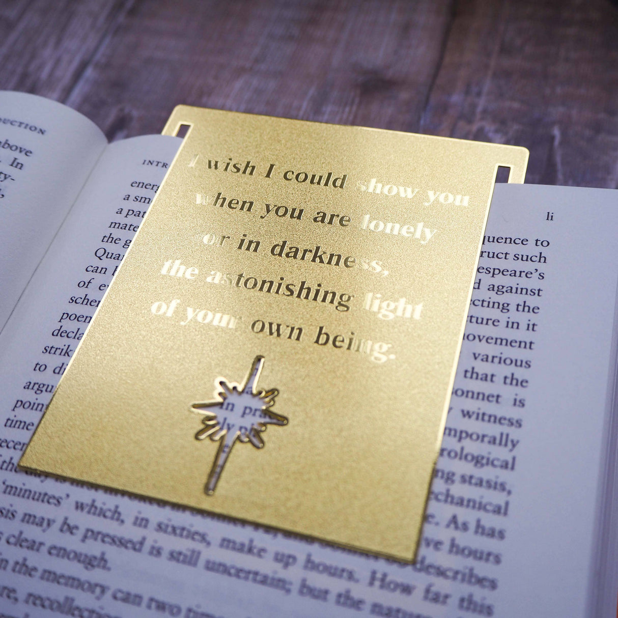 Literary Emporium Hafiz of Shiraz Inspiring Quote Brass Bookmark 'I Wish . .'