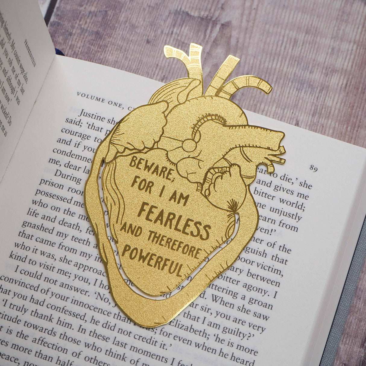 Literary Emporium Frankenstein Anatomical Heart Brass Bookmark Mary Shelley