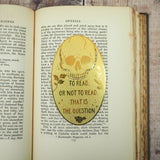 Literary Emporium Shakespeare Hamlet Skull Brass Bookmark 'To Read Or . . .'