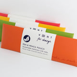 VENT for Change - Recycled Leather Pen & Pencil Case | Handmade - Orange Pouch