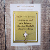 Literary Emporium Hafiz of Shiraz Inspiring Quote Brass Bookmark 'I Wish . .'