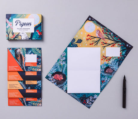 Pigeon Harvest Moon - Folding Holiday Letter 6 Pack