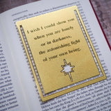Literary Emporium Hafiz of Shiraz Inspiring Quote Brass Bookmark 'I Wish . .'
