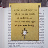 Literary Emporium Hafiz of Shiraz Inspiring Quote Brass Bookmark 'I Wish . .'
