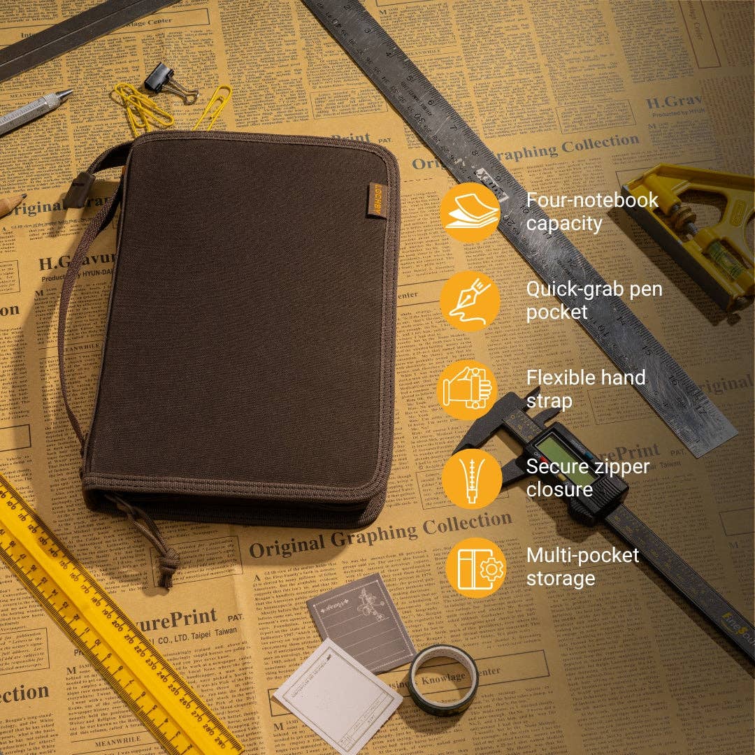 LOCHBY Canvas Field Zip Folio A5