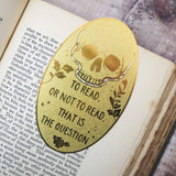 Literary Emporium Shakespeare Hamlet Skull Brass Bookmark 'To Read Or . . .'