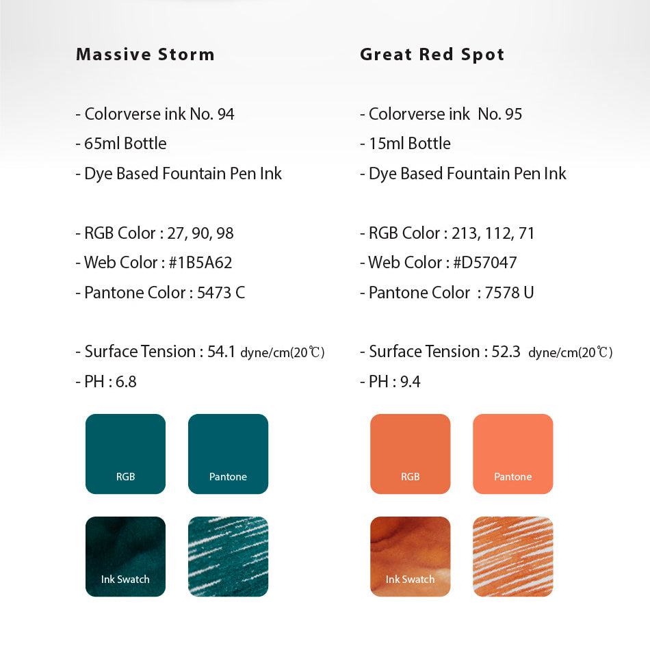 Colorverse Massive Storm & Great Red Spot Ink (No. 94 & 95)