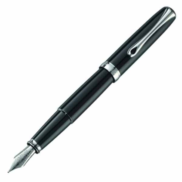 Diplomat Excellence A Fountain Pen - Black & Chrome