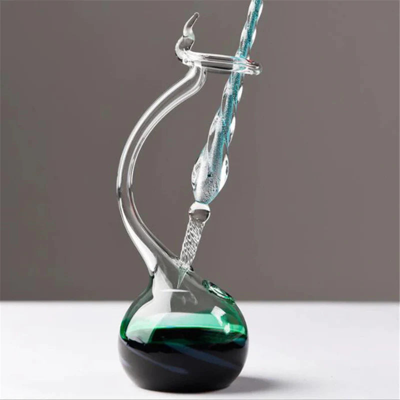 Pure Pens Glass Dip Pen Holder and Inkwell