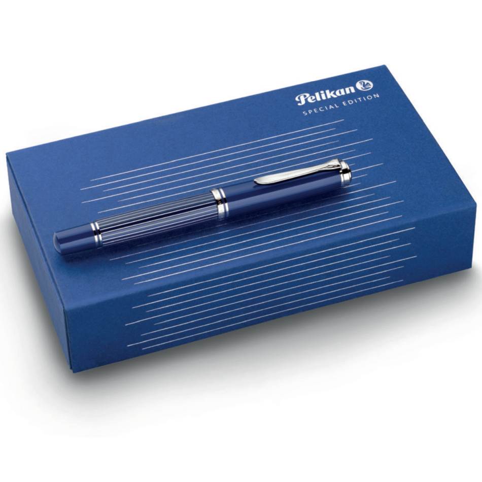 Pelikan Souveran M815 Metal Stripe Blue Fountain Pen