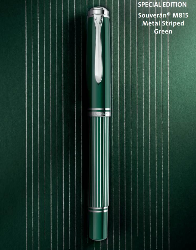 Pelikan Souveran M815 Fountain Pen Special Edition - Metal Stripe Green