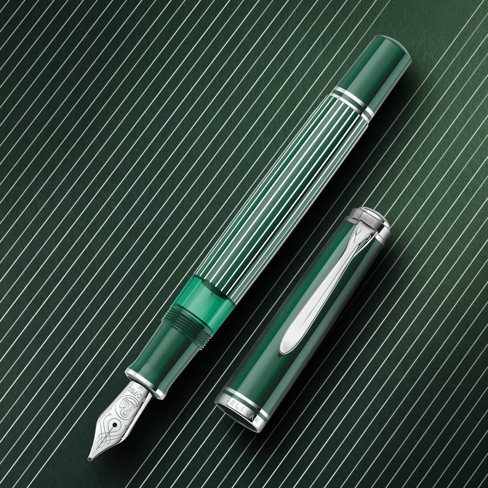 Pelikan Souveran M815 Fountain Pen Special Edition - Metal Stripe Green